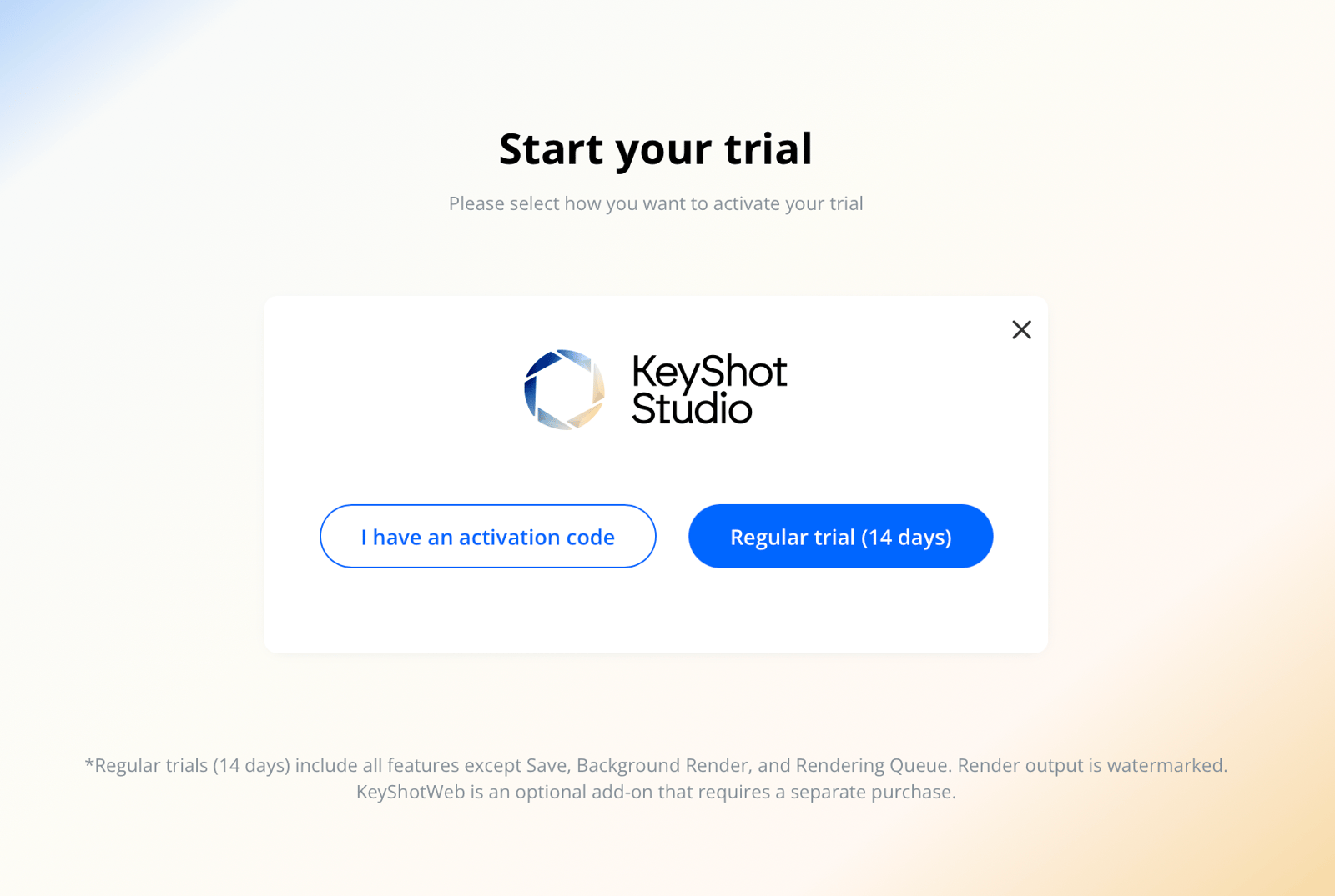 Activate Trial Website