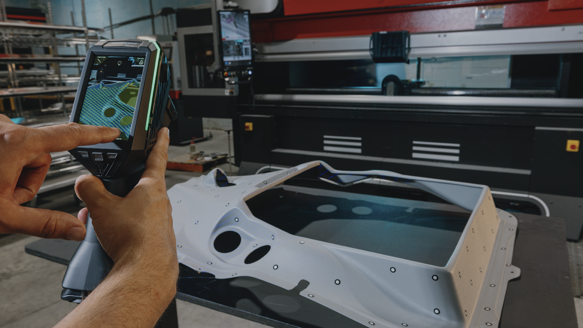 HandySCAN 3D EVO scanning a large industrial mould