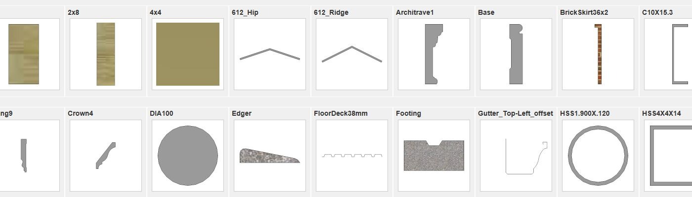 Profile Builder 4 profiles browser in SketchUp