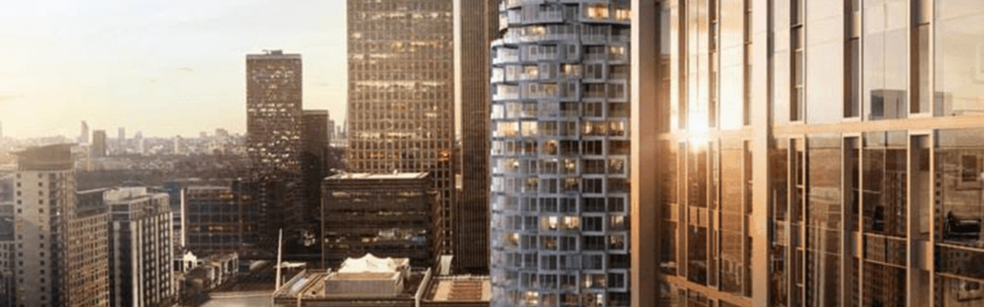 Canary Wharf skyline panorama rendered with V-Ray by Uniform