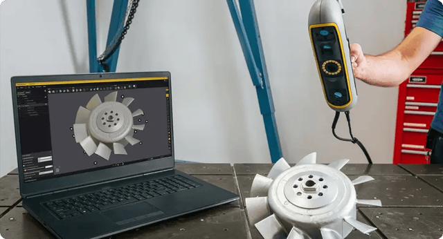 Peel.OS displaying live scan capture of a mechanical part