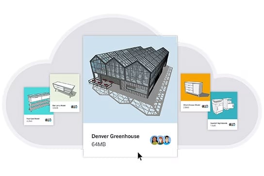 Project files and models stored in Trimble Connect cloud storage