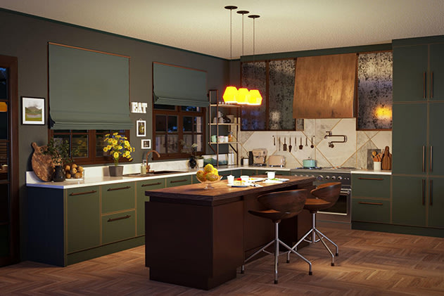 A photoreal interior rendered with V-Ray inside SketchUp