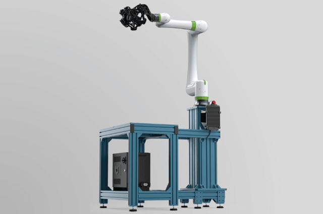MetraSCAN automation kit in a robotic inspection cell