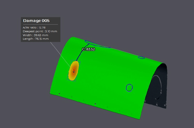 Surface assessment of an aircraft panel in FARO | CREAFORM software