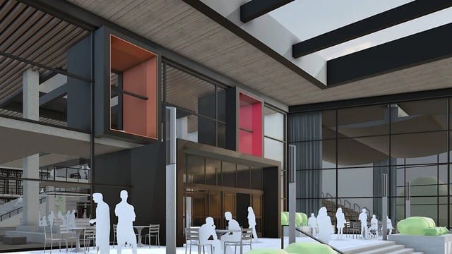 A modern public building modelled in SketchUp