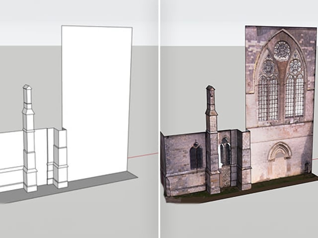 A point cloud being modelled over with Scan Essentials