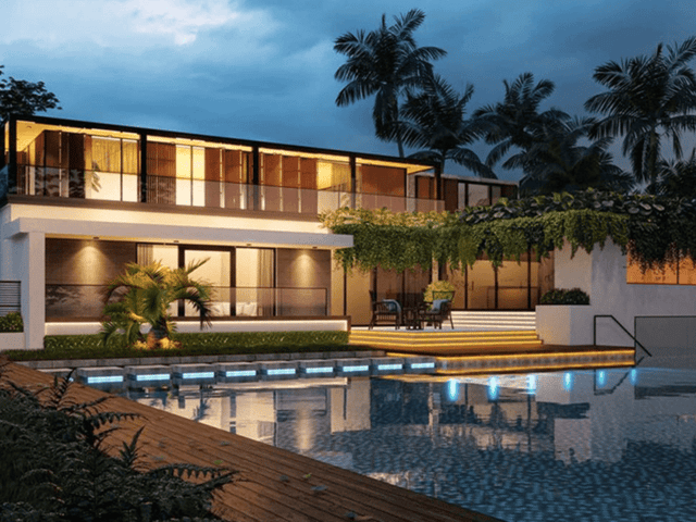 Tropical Villa exterior rendered in real time with Enscape, by Sang Bui