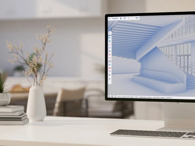 Architectural model open in SketchUp Go