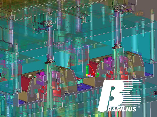 Injection mould assembly modelled in KeyCreator by Basilius, Inc.