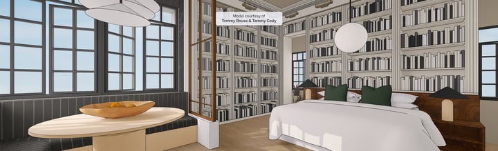 Bedroom interior modelled in SketchUp
