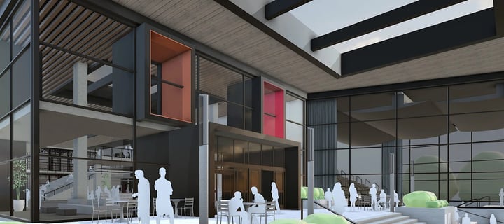 A modern public building modelled in SketchUp
