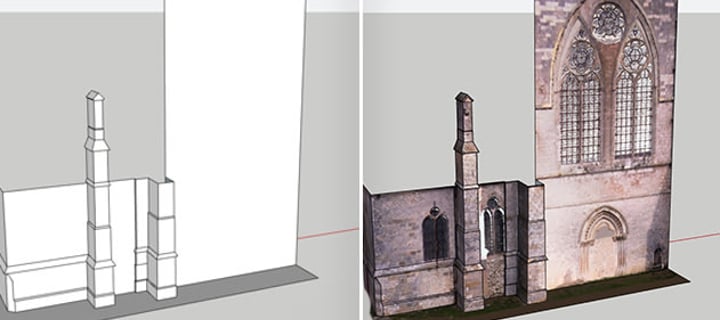 A point cloud being modelled over with Scan Essentials