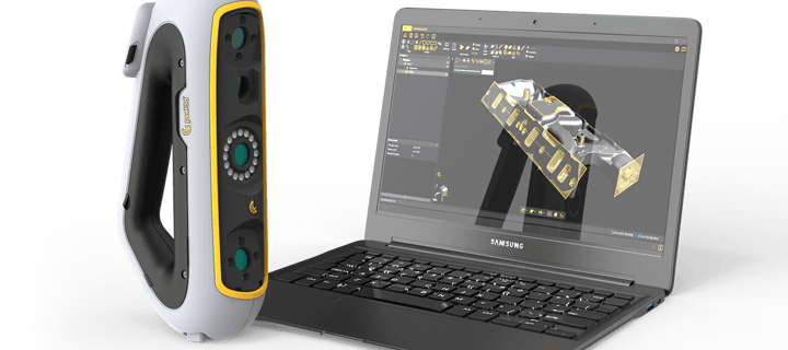 Peel.CAD interface showing scan data, extracted geometry and CAD export workflow
