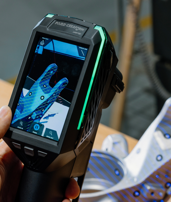 Augmented reality mesh overlay while scanning a casting