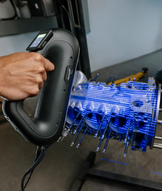Scanning an engine block casting with the HandySCAN 3D PRO