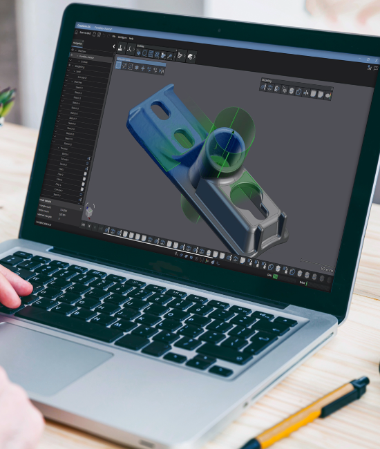 Scan-to-CAD workflow from mesh to editable geometry
