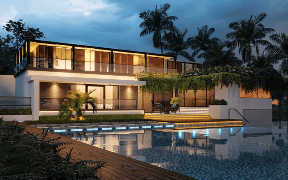 Tropical villa visualised with Enscape