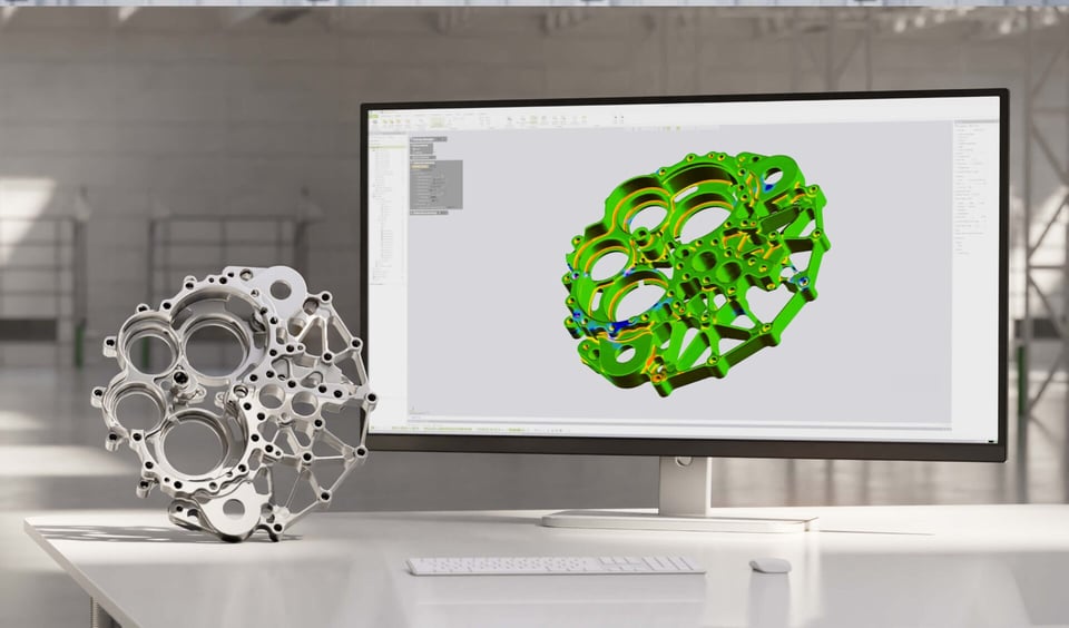 Deviation analysis of a machined aluminium housing in Geomagic Control X