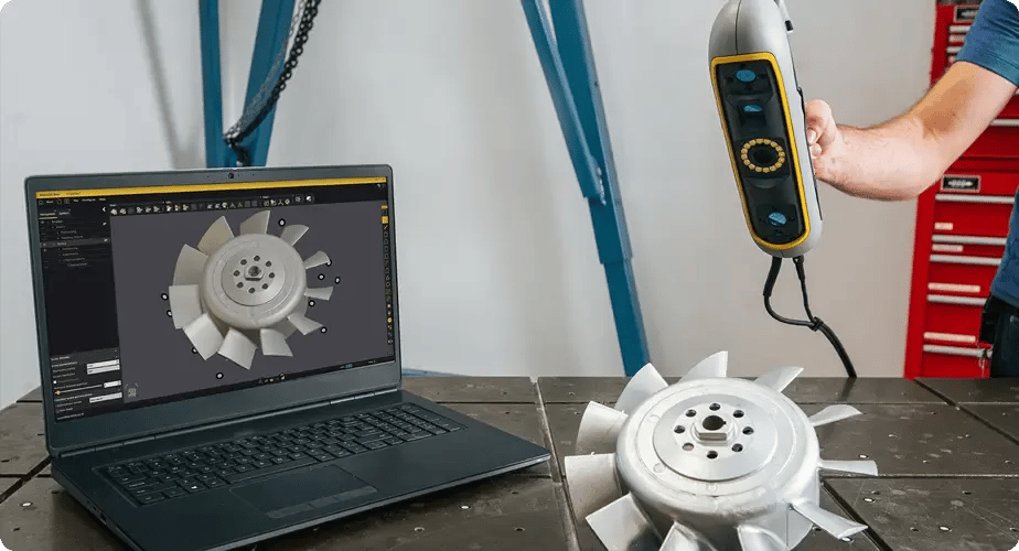 Peel.OS displaying live scan capture of a mechanical part