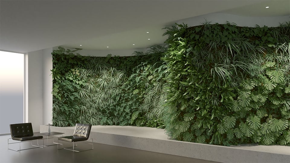 A living wall populated with a vertical Skatter distribution