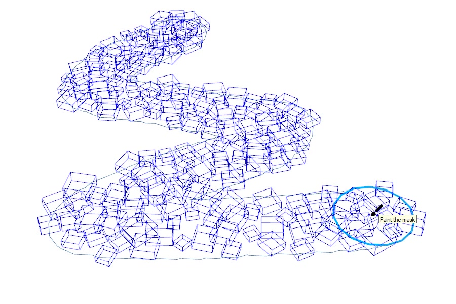 Painting a mask to control a Skatter distribution