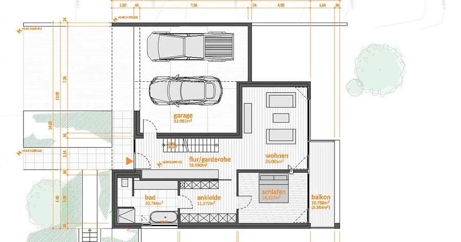 Dimensioned residential floor plan created in SPIRIT Lite