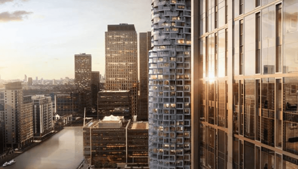Canary Wharf tower visualisation rendered with V-Ray by Uniform