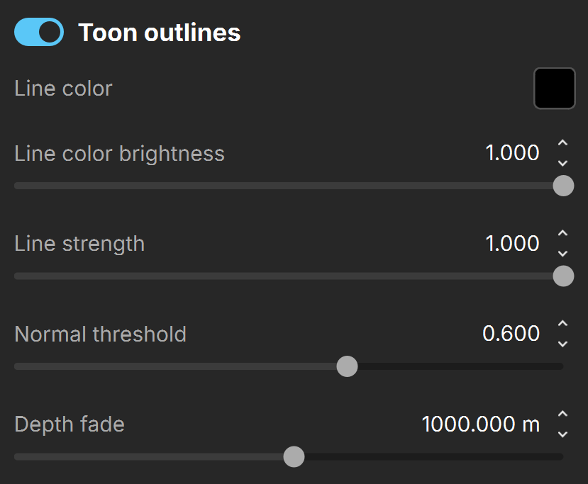 Toon Outlines settings