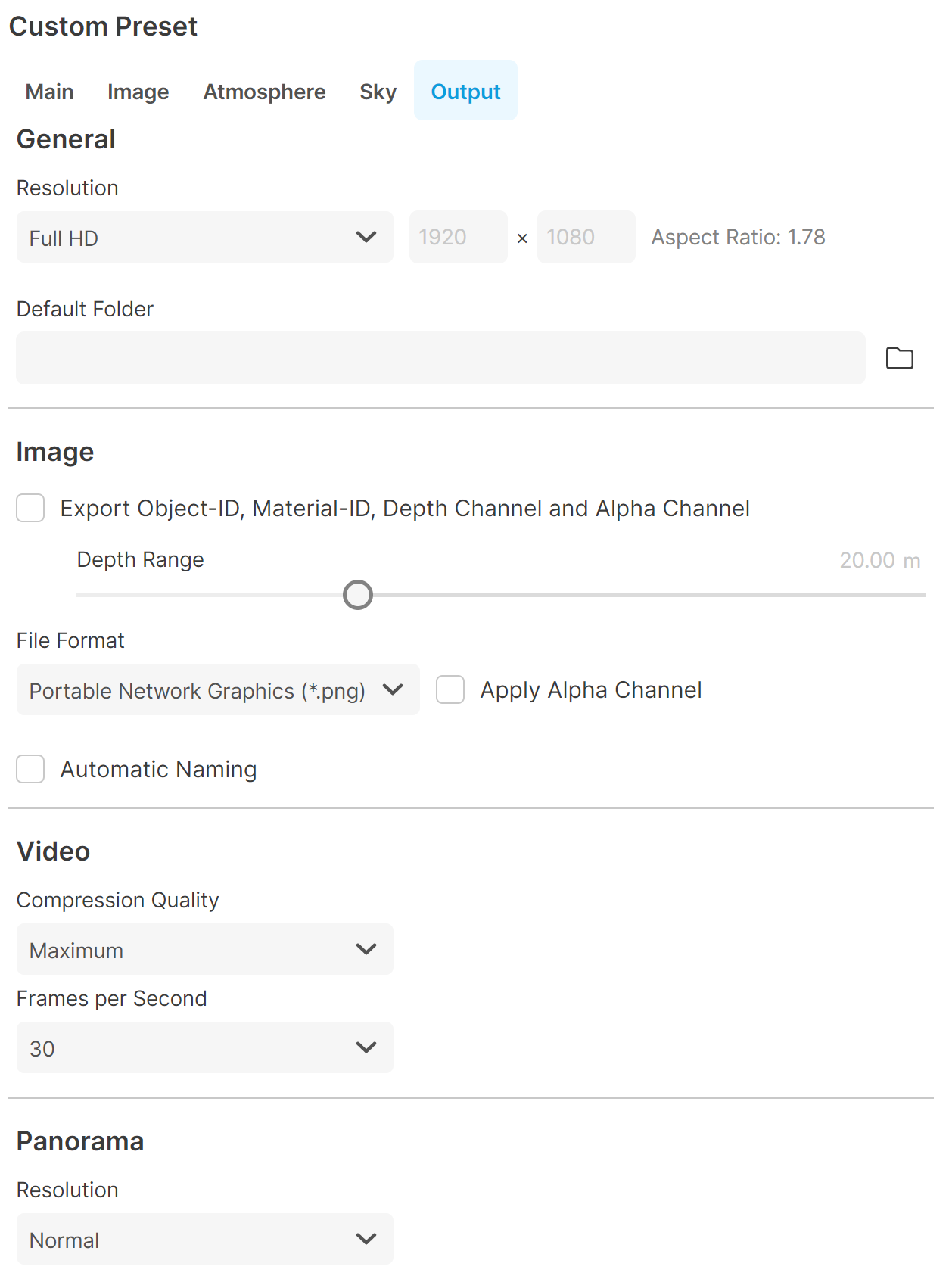 Output Tab