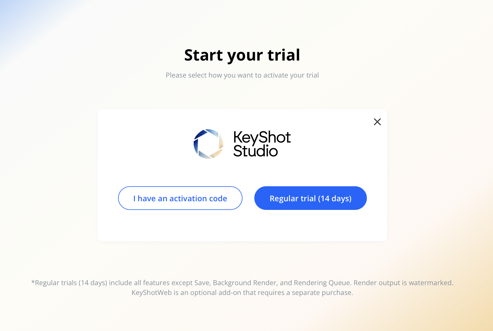 Activate Trial Website