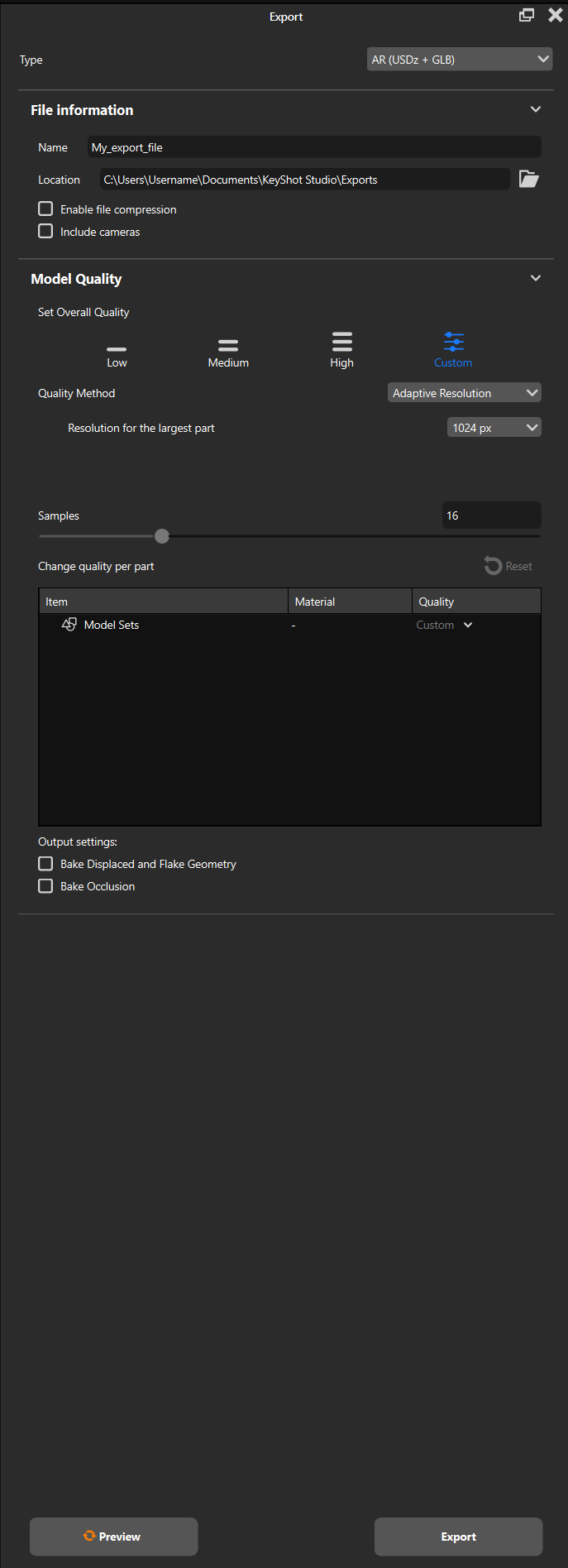 AR Export Mode