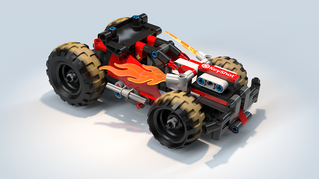 On the left you see the rendered image, on the right is the composited result of the beauty pass + global illumination.
