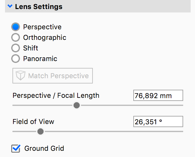 Camera lens perspective