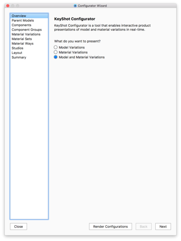 Configurator overview