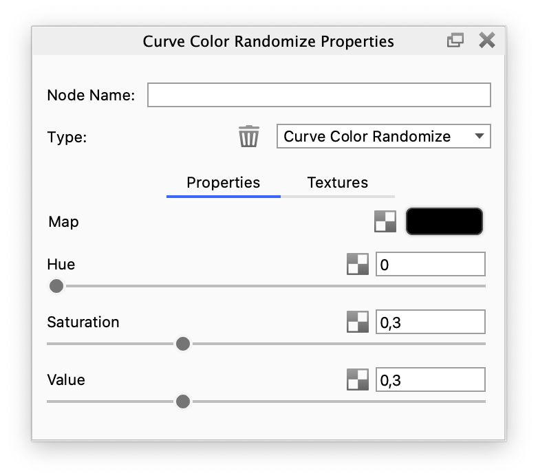 Curve color randomize panel