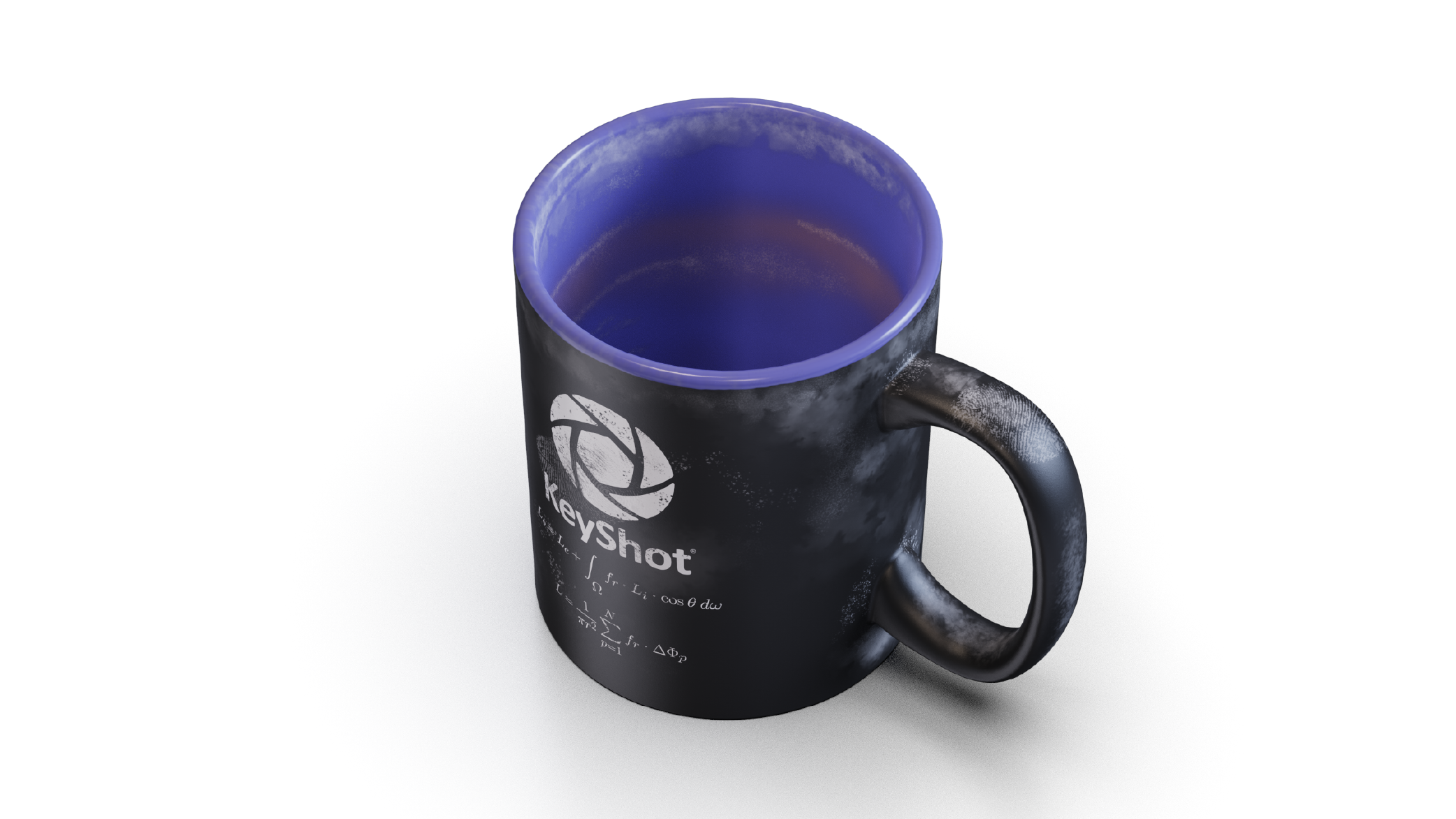 KeyShot Mug 3D Painted Wear Tear Inside Mug
