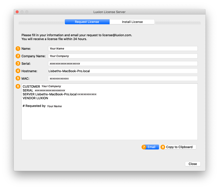 License server request