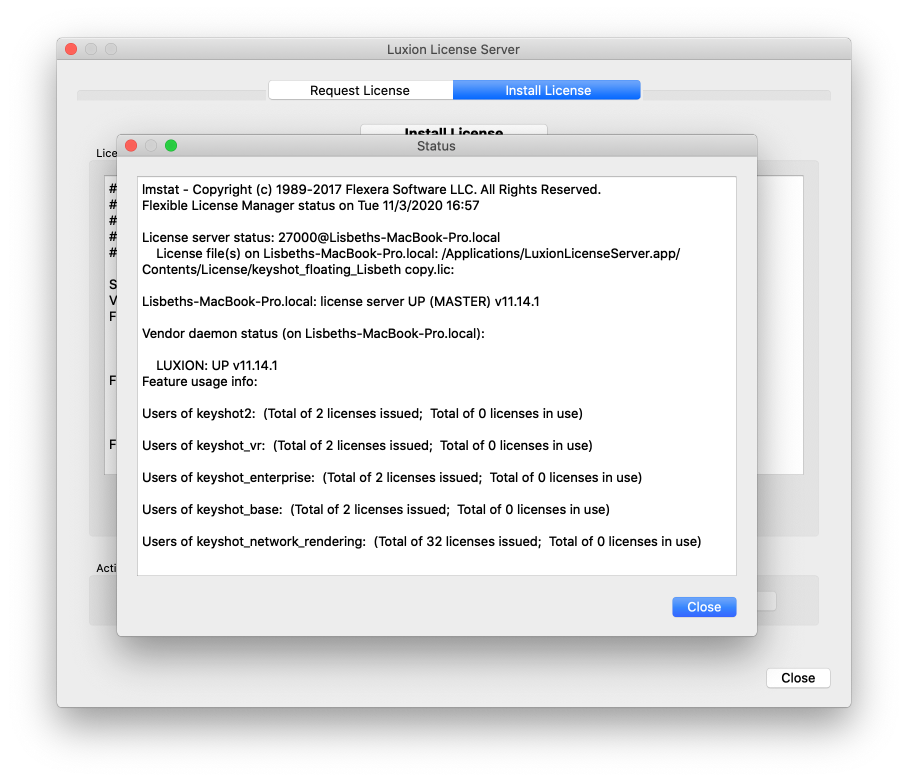 License server status