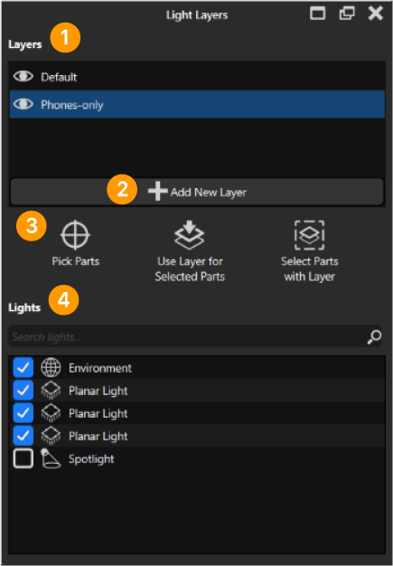 Light Layers with numbers