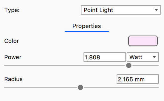 Material point light