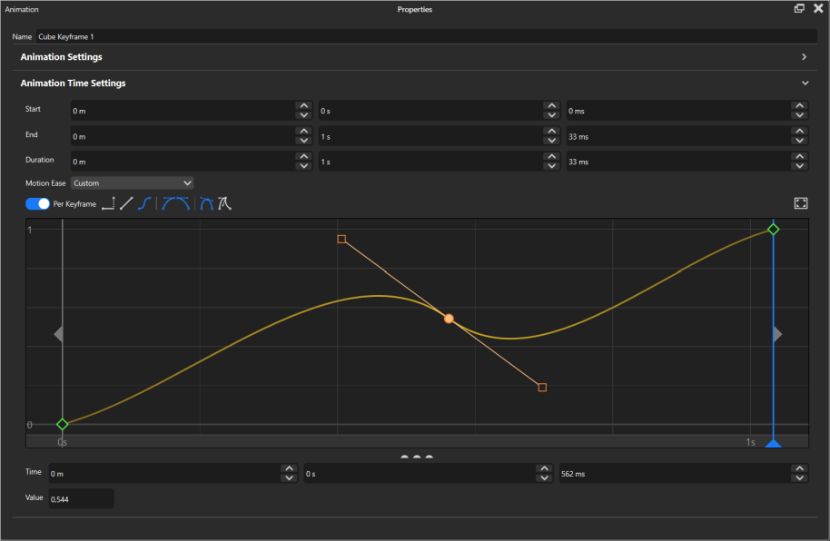New custom curve keyframe