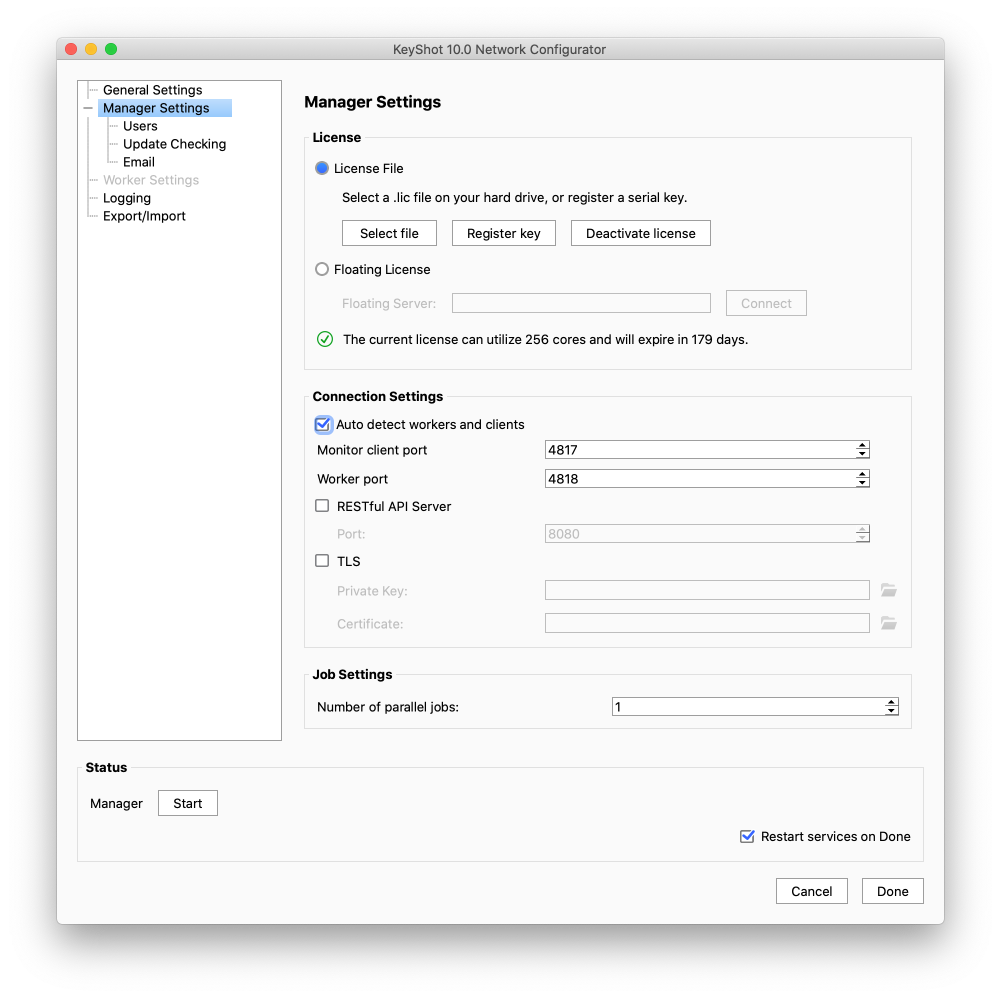 NR managersettings lic