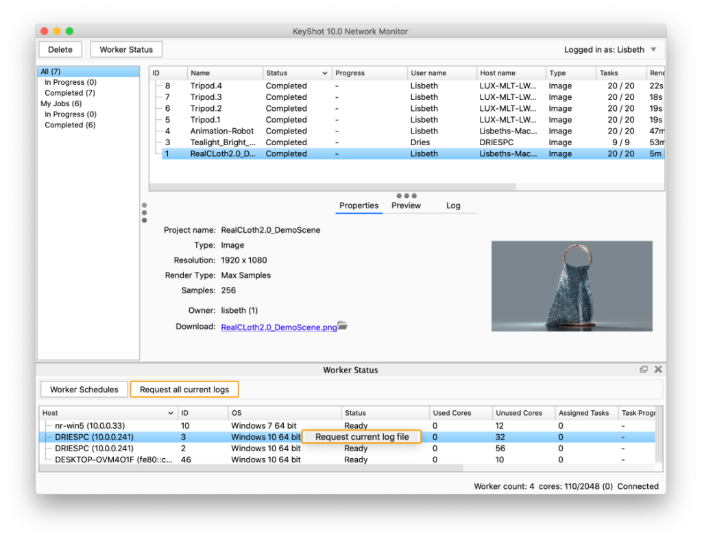 NR monitor logs
