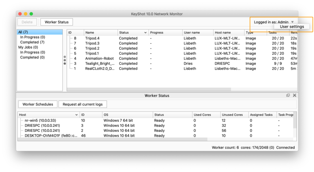 NR monitor usersettings
