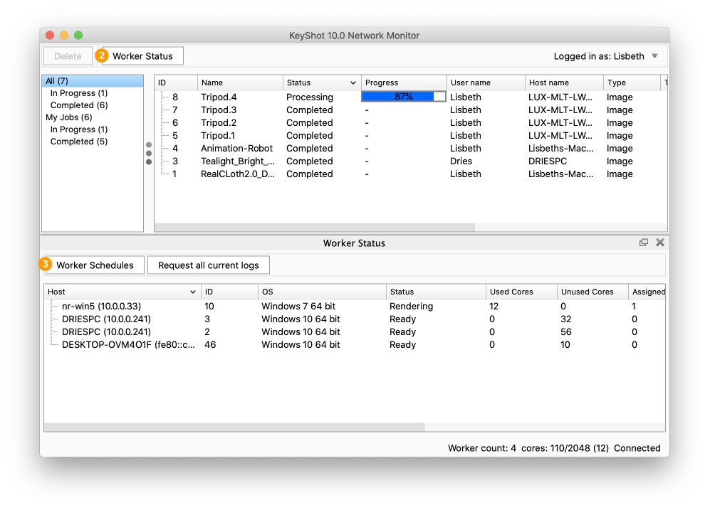 NR monitor workerschedule