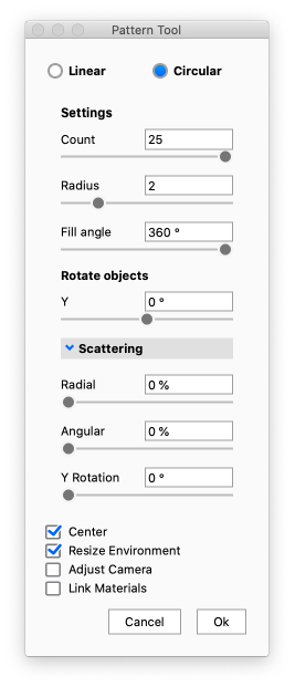Pattern tool circular