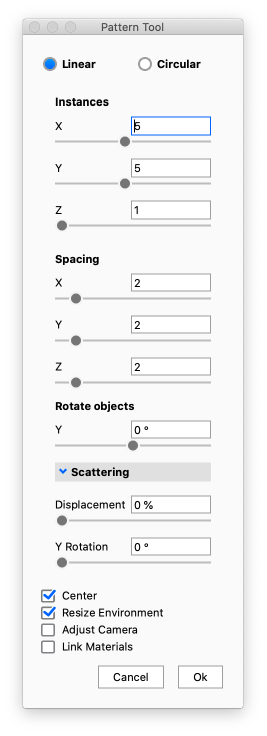 Pattern tool linear