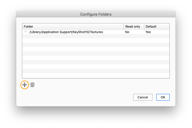 Preferences configure folders