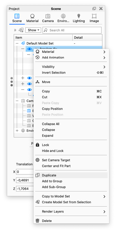 Project scenetree duplicate